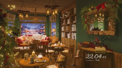 唯美冬天咖啡馆雪景