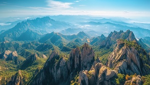 俯瞰崎岖群山山脉