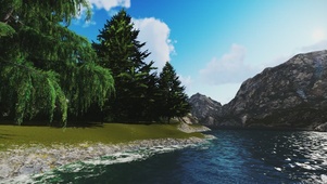 山间小河流水
