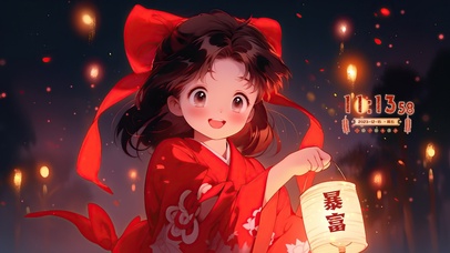 新春红衣小女孩