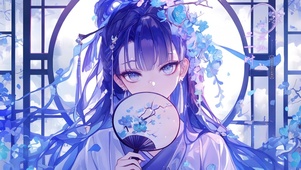 古风折扇少女