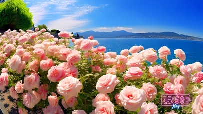 清新大海玫瑰花