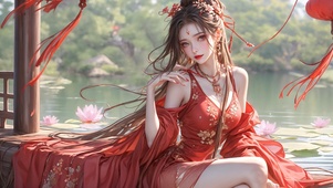 红衣美女