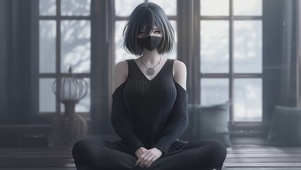 瑜伽口罩美女