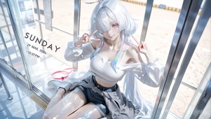 甜酷白毛少女莫宁