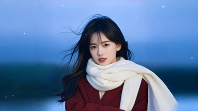 雪中美女