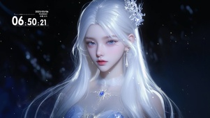 绝美白发少女