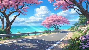 落樱海景公路