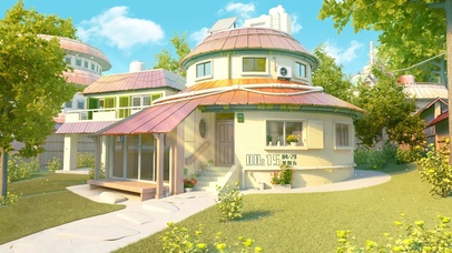 4K唯美治愈日系动漫城市庭院