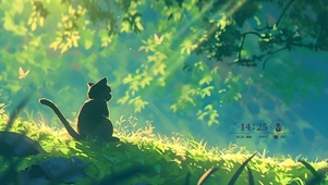 黑猫 背影