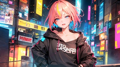 霓虹城市少女