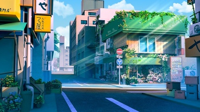 4K唯美治愈日系街角の花店