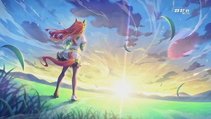 夕阳下的铃鹿少女