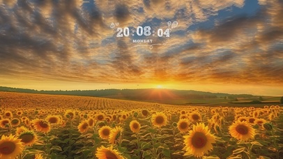 唯美的夕阳向日葵