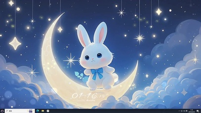 让可爱萌萌的月兔 夜晚陪着你