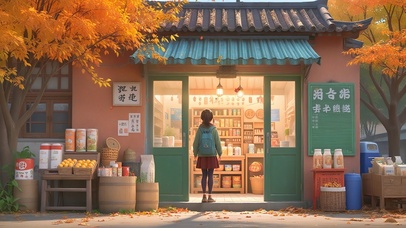 秋天街边小卖部