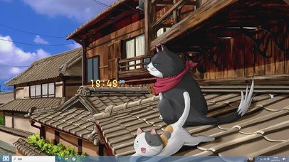 坐在屋顶看风景主题壁纸