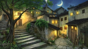 复古夜晚街巷