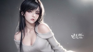 纯欲毛衣美女