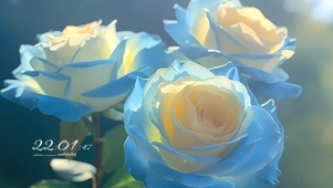 清新唯美浅蓝色花朵