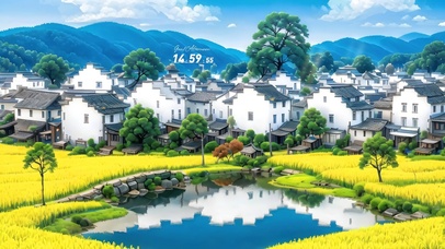 唯美白房稻田