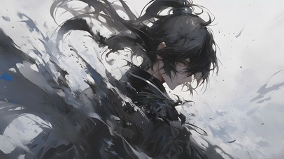 4k 水墨风帅气少年