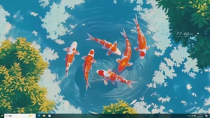 护眼锦鲤池塘主题