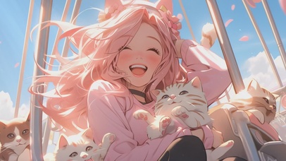 可爱の猫咪女孩