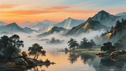 4K鎏金水墨 山河社稷