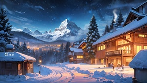 雪景小山村