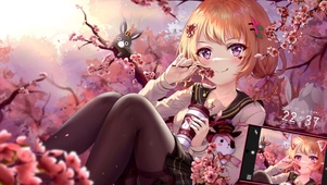4K唯美治愈桃花少女