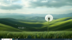 青草地上的蒲公英