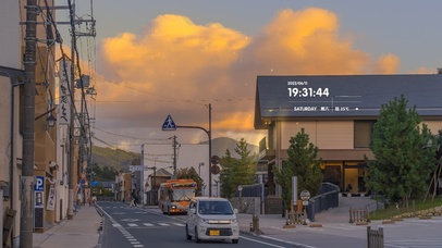 4K唯美治愈日式城市夏空