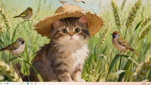 稻田里猫咪桌面主题