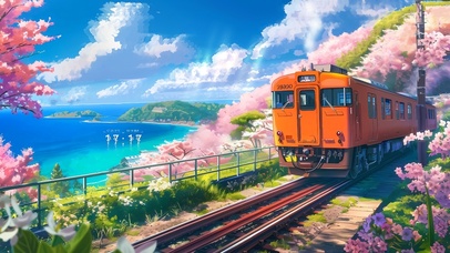 樱花海景列车