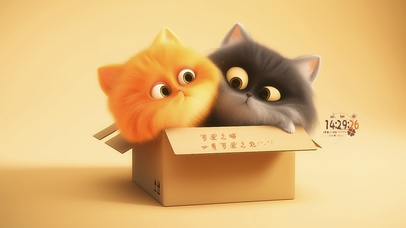纸箱里的猫咪