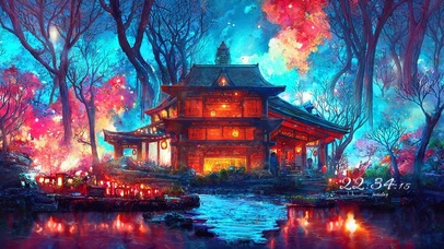 4k 唯美梦幻森林神庙