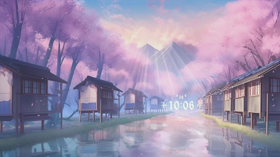 动漫场景梦幻紫