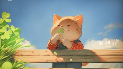 蓝天下的幸运猫