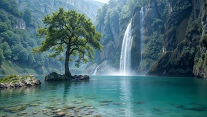 湖泊独树
