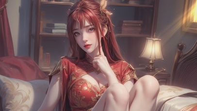 可爱甜美国风旗袍美少女