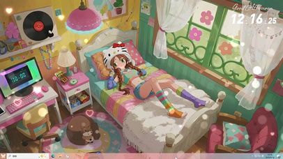 艺术少女在享受音乐