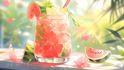 4k 清凉西瓜饮料