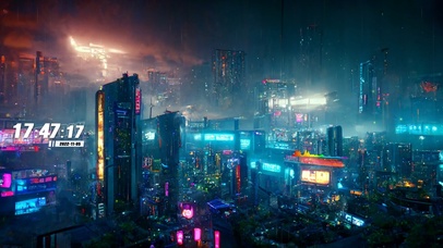 雨天赛博朋克之城