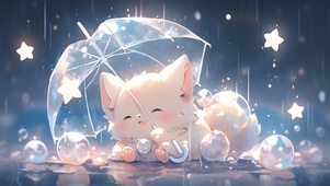 4k 雨中小猫