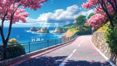 海边樱花公路