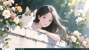 少女与猫 治愈