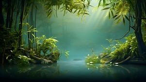 竹林阳光森林