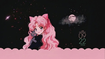 粉月下的美少女