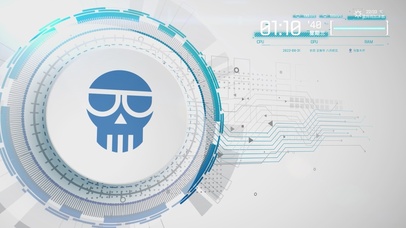 纯白炫酷骷髅头-横屏